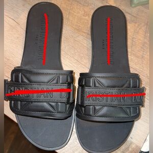 Black Slide Sandals 7